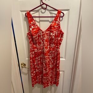 Chaps Patterned Midi Dress